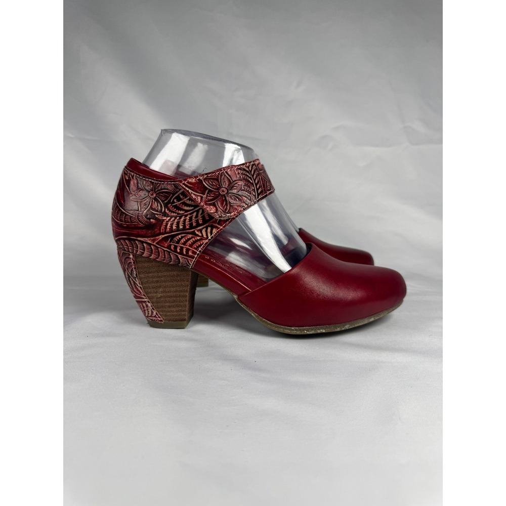 L'Artiste by Spring Step Toolie Womens EU 37 US 6.5-7 Mary Jane Red Heeled Shoes